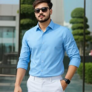 Sky Spandex Fabrics Shirt